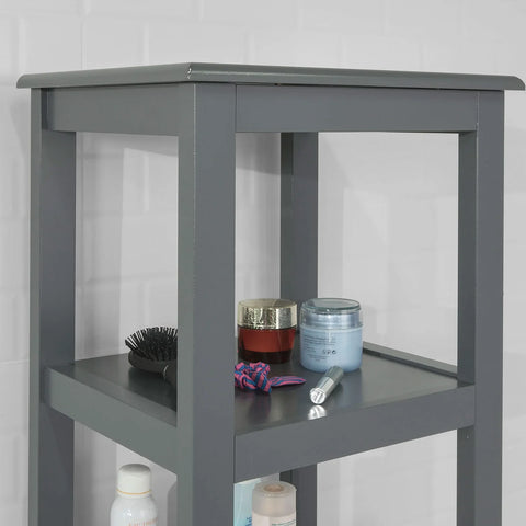 Rootz Grey Floor Standing Tall Bathroom - Storage Cabinet with 3 Shelves and 1 Cabinet