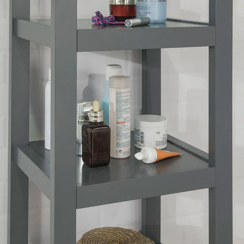 Rootz Grey Floor Standing Tall Bathroom - Storage Cabinet with 3 Shelves and 1 Cabinet