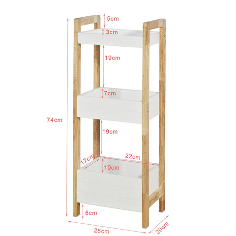 Rootz 3 Tiers Bathroom Shelf Storage Display Shelf Rack Organizer Shelving Unit