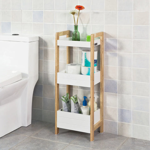 Rootz 3 Tiers Bathroom Shelf Storage Display Shelf Rack Organizer Shelving Unit