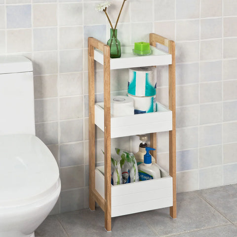 Rootz 3 Tiers Bathroom Shelf Storage Display Shelf Rack Organizer Shelving Unit