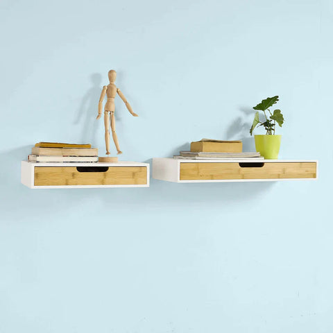 Rootz Wall Drawer - Floating Shelf with Drawer - Wall Shelf - Storage Display Shelving