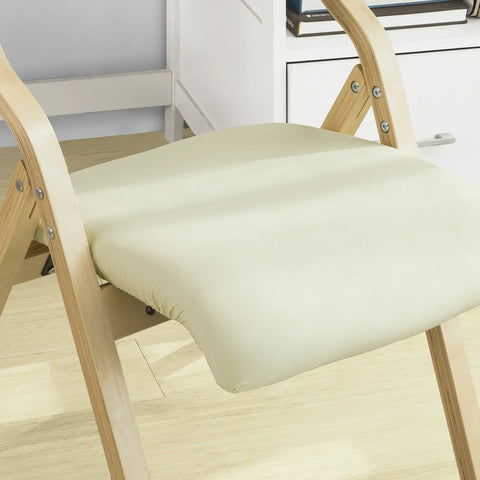 Rootz- Wooden Padded Folding Chair- Dining Chair- Office Chair- Desk Chair