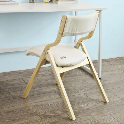 Rootz- Wooden Padded Folding Chair- Dining Chair- Office Chair- Desk Chair