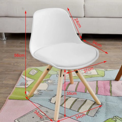 Rootz Kids Children Chair-PU Leather Padded Seat-White