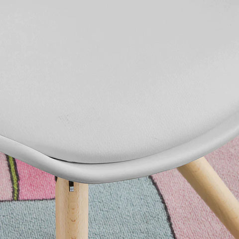 Rootz Kids Children Chair-PU Leather Padded Seat-White