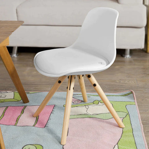 Rootz Kids Children Chair-PU Leather Padded Seat-White
