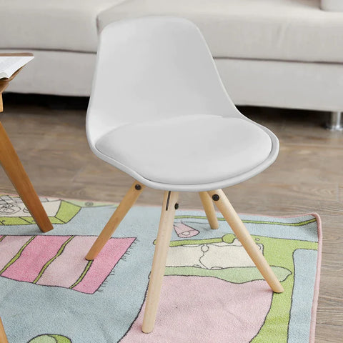 Rootz Kids Children Chair-PU Leather Padded Seat-White