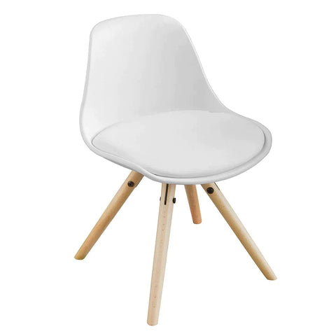 Rootz Kids Children Chair-PU Leather Padded Seat-White