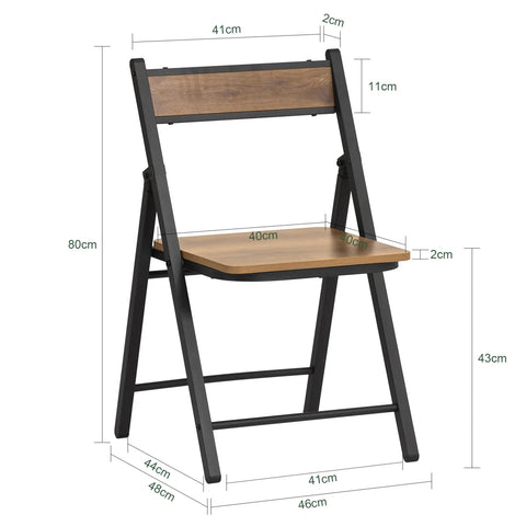 Rootz Folding Chair- Folding Kitchen- Dining Chair- Office Chair Desk Chair- Metal Frame