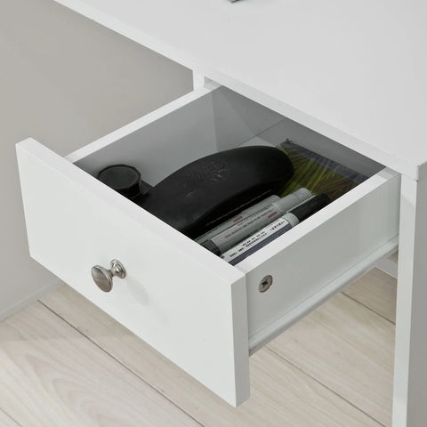 Rootz- Home Office Table Desk- Computer Desk Computer Workstation with Storage Shelves