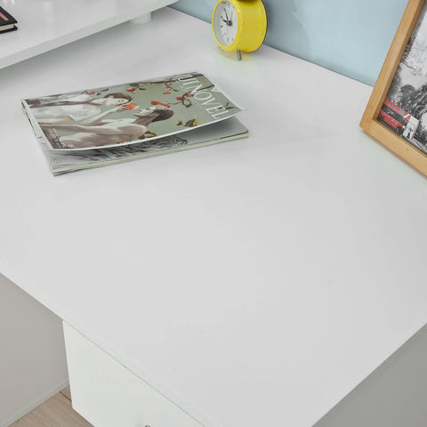 Rootz- Home Office Table Desk- Computer Desk Computer Workstation with Storage Shelves