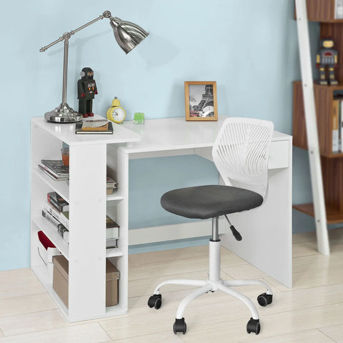 Rootz- Home Office Table Desk- Computer Desk Computer Workstation with Storage Shelves