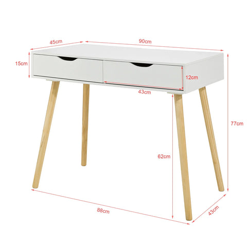 Rootz- Home Office Table Desk Computer Desk Computer Workstation 2 Drawers