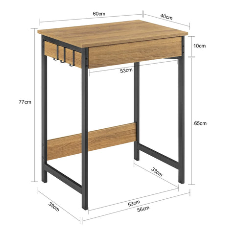 Rootz- Computer Desk Workstation Writing Desk Children Teenagers Desk- W60 x D40 x H77cm