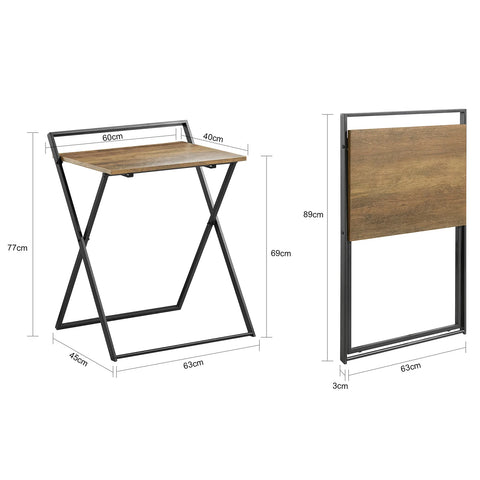 Rootz Foldable Desk Computer Desk Workstation Writing Desk Children Teenagers Desk- Folding Table Side Table Sofa Table