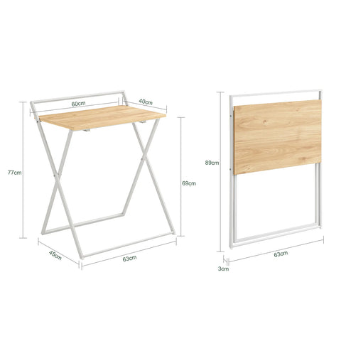 Rootz-  Foldable Desk Computer Desk Workstation Writing Desk Children Teenagers Desk- Folding Table Side Table Sofa Table