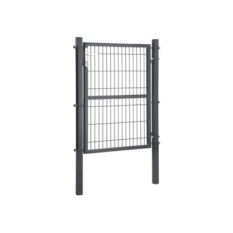 Rootz Garden Gate - Metal Garden Gate - Styles Garden Gate - Garden Entrance Gate - Custom Garden Gate - Garden Gate With Lock - Grey - 106 x 175 cm