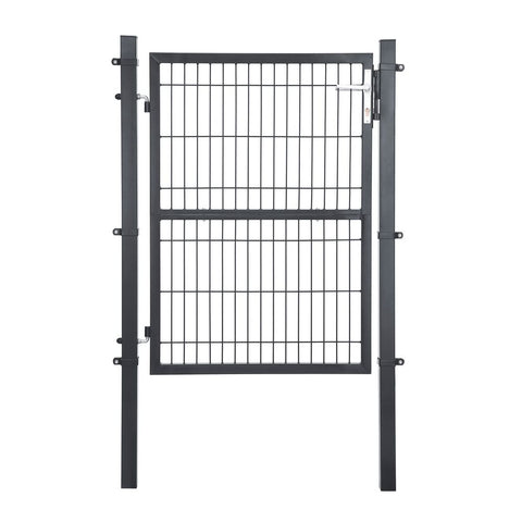 Rootz Garden Gate - Metal Garden Gate - Styles Garden Gate - Garden Entrance Gate - Custom Garden Gate - Garden Gate With Lock - Grey - 106 x 175 cm