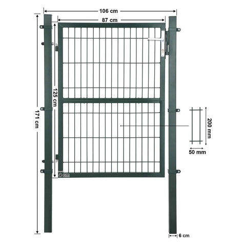 Rootz Garden Gate - Steel Gate - Gate - Garden Entrance Gate - Custom Garden Gate - Green - 106 x 6 x 171 cm