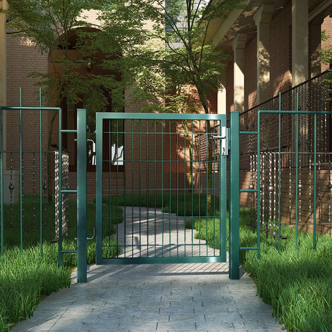 Rootz Garden Gate - Metal Garden Gate - Small Garden Gate - Garden Gate With Lock - Green - 106 x 150 cm