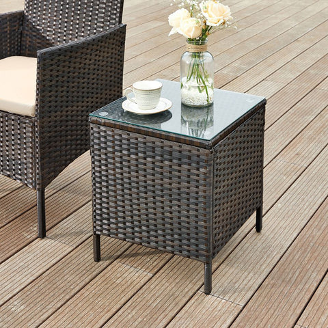 Rootz Garden Furniture Set - 3-piece Garden Furniture Set - Furniture Set - Outdoor Furniture Set - Garden Table And Chairs Set - Brown-Taupe
