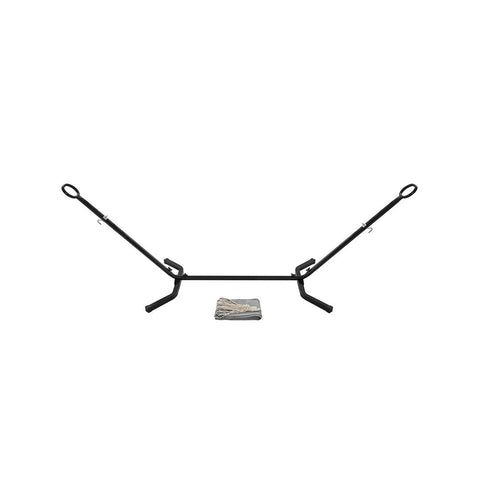 Rootz Hammock Stand - Hammock With Stand - Height Adjustable Hammock - Hammock Swing - Black Frame/Grey Hammock - 300 x 90 x 95 cm