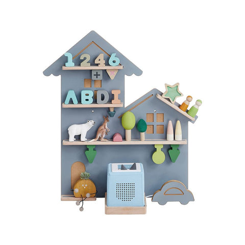 Rootz Wall Shelf - Music Box Wall Shelf - Kids' Room Wall Shelf - Wall-mounted Toy Storage - Small Wall Shelf For Kids - Grey - 18 x 55.6 x 59.7 cm