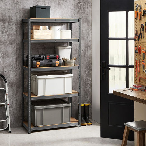 Rootz Storage Rack - 2 Cellar Shelves - Set Of 2 Cellar Shelves - Storage Shelves - Standing Shelves - With 2 Shelves - 2 Shelves Storage Rack - Grey
