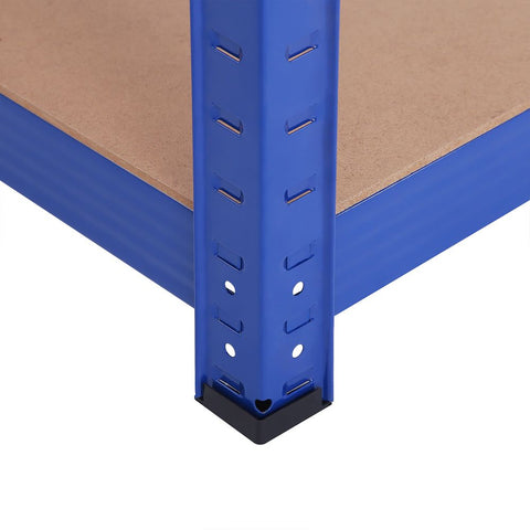 Rootz Storage Rack - Standing Shelf - Metal Shelf - With 5 Adjustable Shelves - Free-Standing Shelving Unit - Steel/E1 grade MDF - Blue - 180 x 90 x 40 cm