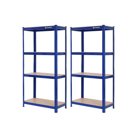 Rootz Storage Rack - Storage Shelves - Cellar Shelves - Set Of 2 Storage Racks - With 5 Shelves - Blue - 40 x 80 x 160 cm