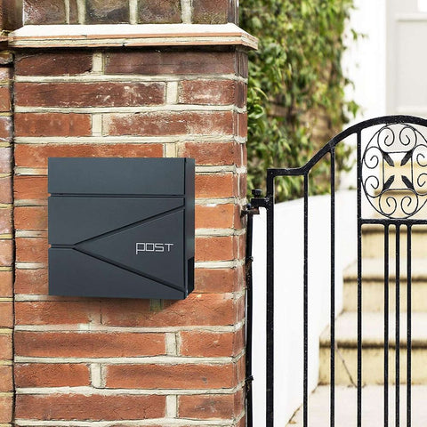 Rootz Mailbox - Wall Letterbox - Wall Mailbox - Wall-Mounted Mailbox - Post-Mounted Mailbox - Mailbox For Letters - Anthracite