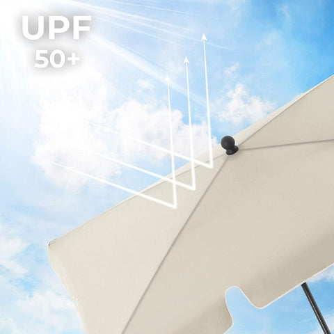 Rootz Parasol - Balcony Parasol - Garden Umbrella - Foldable Garden Umbrella - Outdoor Parasol - Garden Parasol - Sunshade Parasol - Umbrella Parasol - Beige - 200 x 125