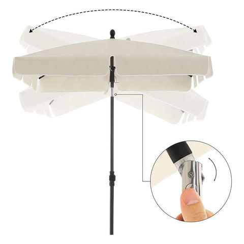 Rootz Parasol - Balcony Parasol - Garden Umbrella - Foldable Garden Umbrella - Outdoor Parasol - Garden Parasol - Sunshade Parasol - Umbrella Parasol - Beige - 200 x 125