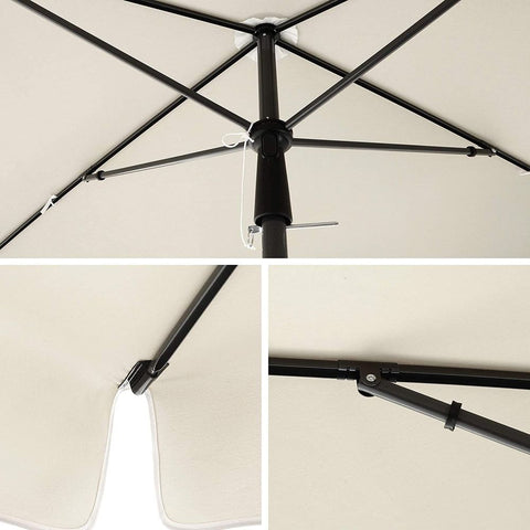 Rootz Parasol - Balcony Parasol - Garden Umbrella - Foldable Garden Umbrella - Outdoor Parasol - Garden Parasol - Sunshade Parasol - Umbrella Parasol - Beige - 200 x 125