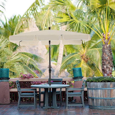 Rootz Parasol - Balcony Parasol - Garden Umbrella - Foldable Garden Umbrella - Outdoor Parasol - Garden Parasol - Sunshade Parasol - Umbrella Parasol - Beige - 200 x 125