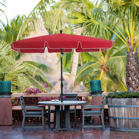 Rootz Parasol - Parasol Rectangular - Beach Umbrella - Garden Umbrella - Outdoor Parasol - Garden Parasol - Sunshade Parasol - Umbrella Parasol - Foldable - Red - 200 x 125 cm