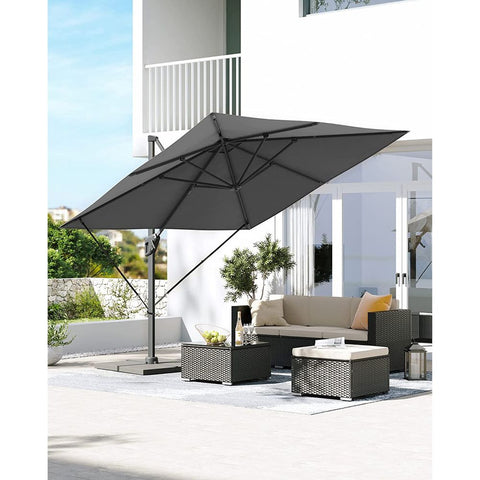 Rootz Parasol - Cantilever Parasol - Umbrella - Patio Parasol - Garden Parasol - Beach Parasol - Sunshade - UV-protected Parasol - Grey