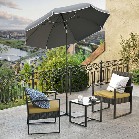 Rootz Parasol - Beach Umbrella - Garden Umbrella - Foldable Garden Umbrella - Outdoor Parasol - Garden Parasol - Sunshade Parasol - Umbrella Parasol - Grey