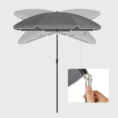 Rootz Parasol - Beach Umbrella - Garden Umbrella - Foldable Garden Umbrella - Outdoor Parasol - Garden Parasol - Sunshade Parasol - Umbrella Parasol - Grey
