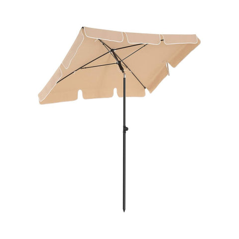 Rootz Parasol - Balcony Parasol - Garden Umbrella - Foldable Garden Umbrella - Outdoor Parasol - Garden Parasol - Sunshade Parasol - Umbrella Parasol - Taupe - 1.8 x 1.25 m