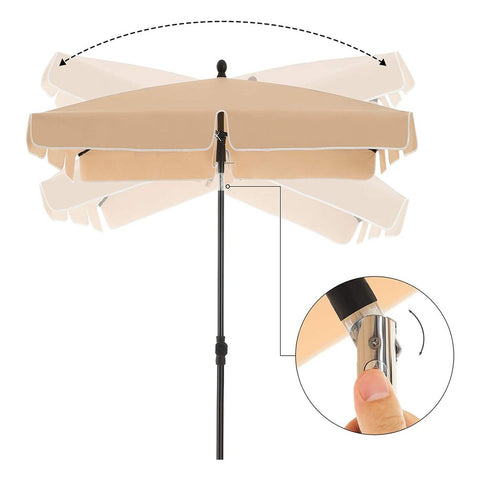 Rootz Parasol - Balcony Parasol - Garden Umbrella - Foldable Garden Umbrella - Outdoor Parasol - Garden Parasol - Sunshade Parasol - Umbrella Parasol - Taupe - 1.8 x 1.25 m