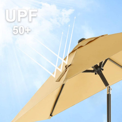 Rootz Parasol - Garden Umbrella - Beach Umbrella - Foldable Garden Umbrella - Outdoor Parasol - Garden Parasol - Sunshade Parasol - Umbrella Parasol - Beige