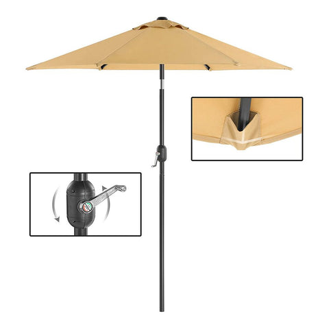 Rootz Parasol - Garden Umbrella - Beach Umbrella - Foldable Garden Umbrella - Outdoor Parasol - Garden Parasol - Sunshade Parasol - Umbrella Parasol - Beige
