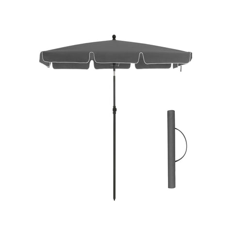 Rootz Parasol - Beach Umbrella - Outdoor Parasol - Balcony Parasol - Garden Parasol - Sunshade Parasol - Umbrella Parasol - Beach Parasol - Market Parasol - Grey - 2 x 1.25 m
