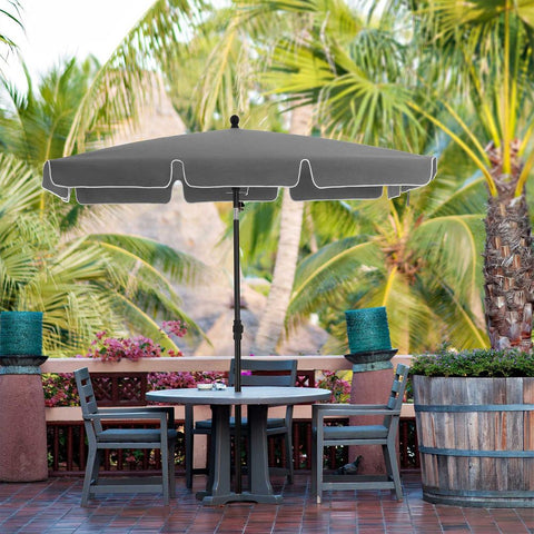 Rootz Parasol - Beach Umbrella - Outdoor Parasol - Balcony Parasol - Garden Parasol - Sunshade Parasol - Umbrella Parasol - Beach Parasol - Market Parasol - Grey - 2 x 1.25 m