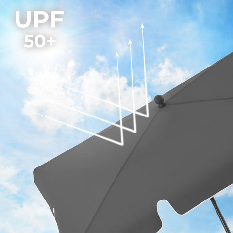 Rootz Parasol - Beach Umbrella - Outdoor Parasol - Balcony Parasol - Garden Parasol - Sunshade Parasol - Umbrella Parasol - Beach Parasol - Market Parasol - Grey - 2 x 1.25 m