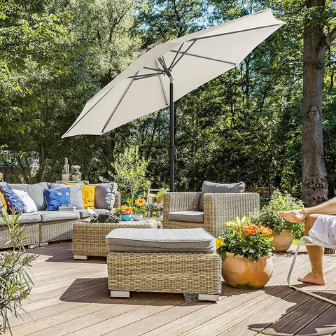 Rootz Parasol - Garden Umbrella - Beach Umbrella - Foldable Garden Umbrella - Outdoor Parasol - Garden Parasol - Sunshade Parasol - Umbrella Parasol - Beige
