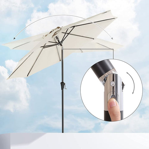 Rootz Parasol - Garden Umbrella - Beach Umbrella - Foldable Garden Umbrella - Outdoor Parasol - Garden Parasol - Sunshade Parasol - Umbrella Parasol - Beige