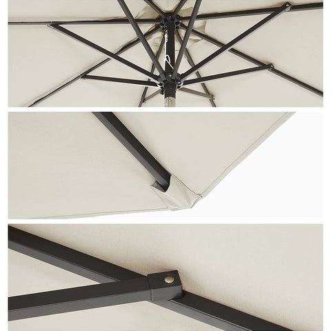 Rootz Parasol - Garden Umbrella - Beach Umbrella - Foldable Garden Umbrella - Outdoor Parasol - Garden Parasol - Sunshade Parasol - Umbrella Parasol - Beige